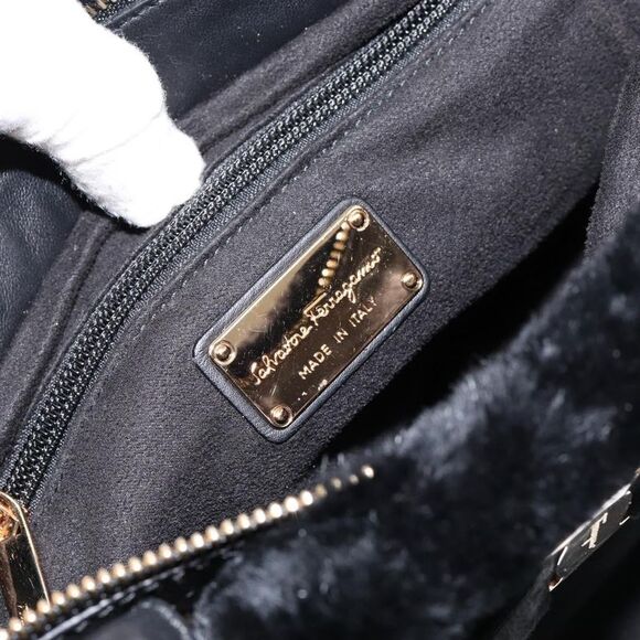 Salvatore Ferragamo Vala Handbag Suede Black Suede Handbag (Pre-Owned) - Picture 6 of 16